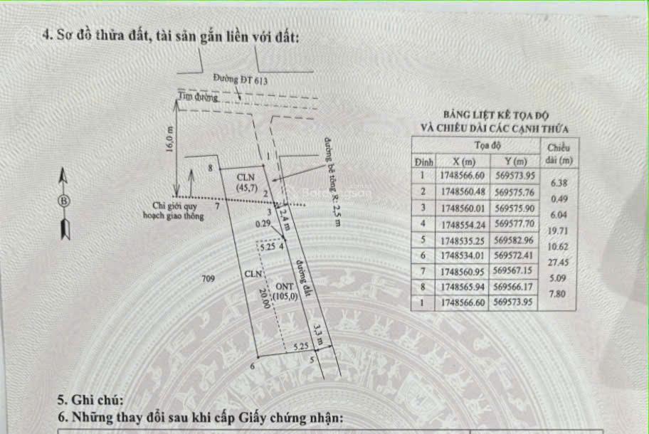 Lô mặt tiền đường nhựa dt 300m2 giá chỉ 1,85 tỷ