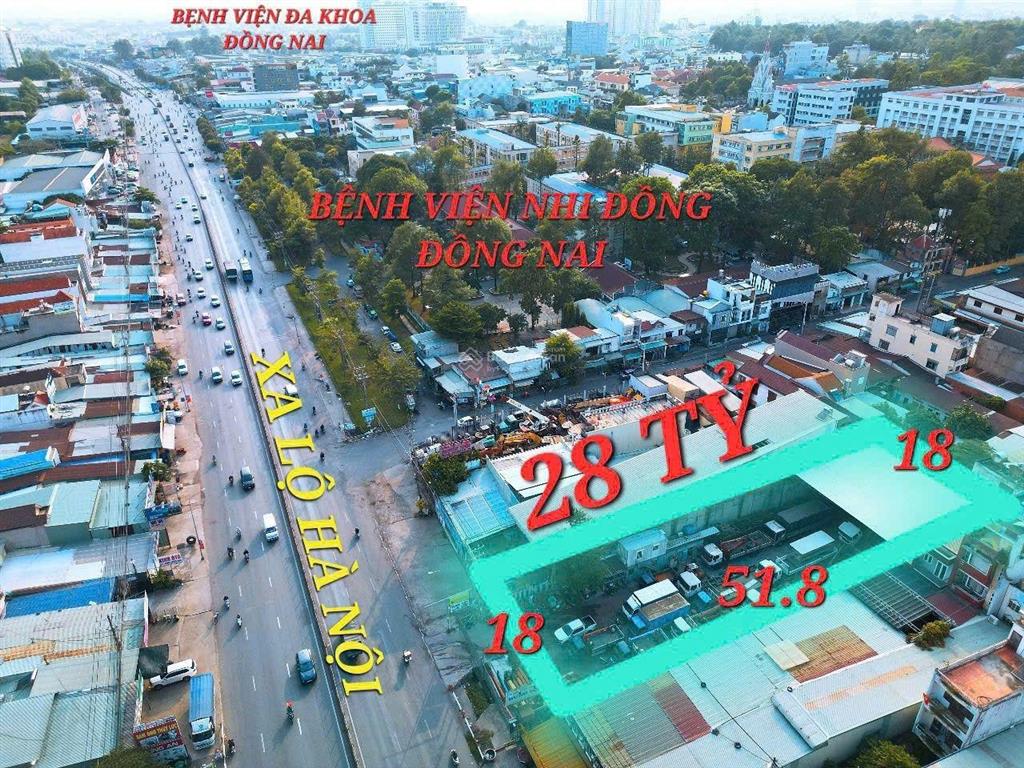 Bán kho bãi, mặt tiền ql 1a, dt 18 x 51m = 962m2, giá 26,5 tỷ quốc lộ 1, tân hiệp, tp biên hòa