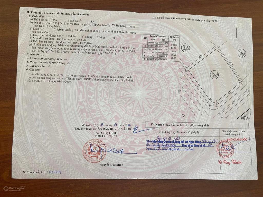 Cần bán lô đất cách cảng ao tiên 100m, thuộc dự án ao tiên vđ, qh xây 16 tầng