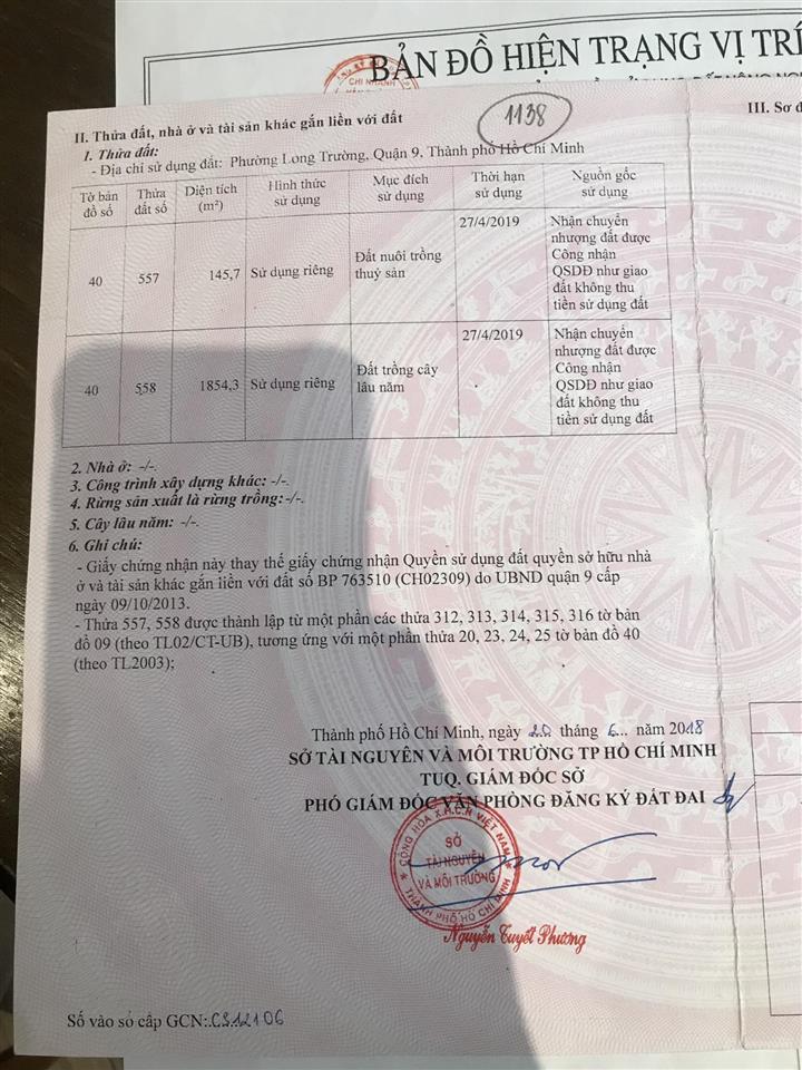 Bán lô đất vườn 2000m2 mặt tiền tam đa, quận 9, giá đầu tư cực tốt