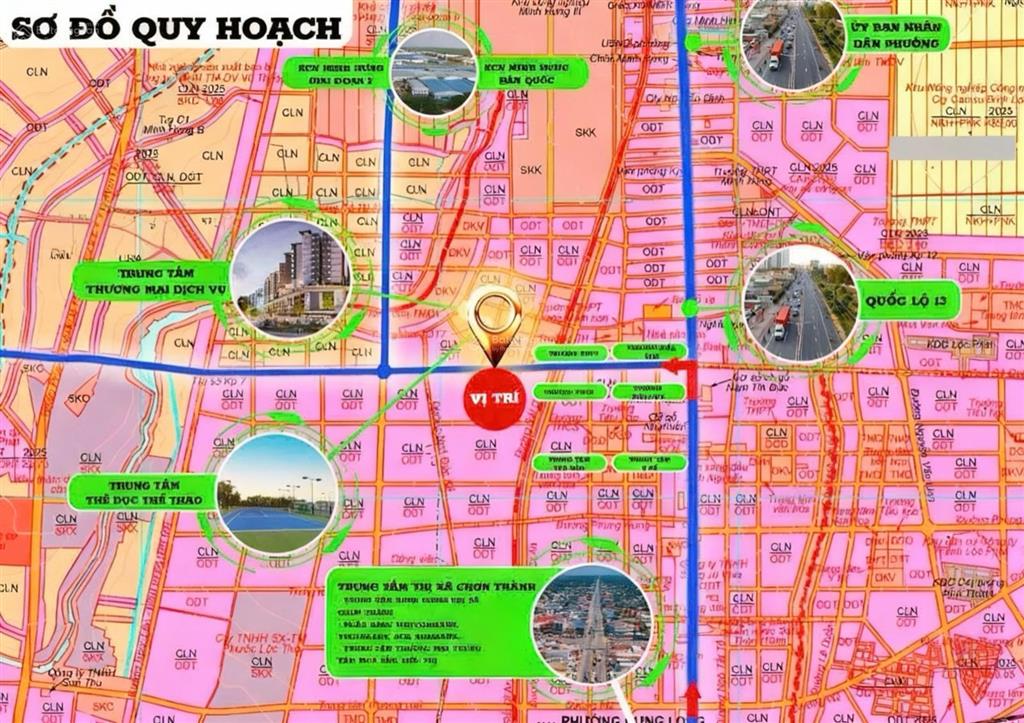 191.8m2 đất đường cao bá quát ql13 vào 1km, ngay kcn minh hưng chơn thành