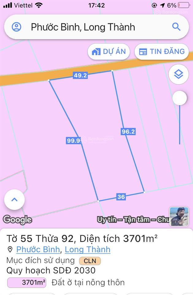 Chính chủ gửi bán 3700m2 đất tại xã phước bình  long thành.  0988 960 ***. mr. hùng