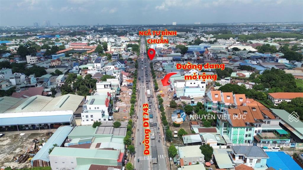 Bán gấp đất ngang 5m ngay sát đường đt743 đang mở rộng 20m ngã tư bình chuẩn cực kỳ đông đúc