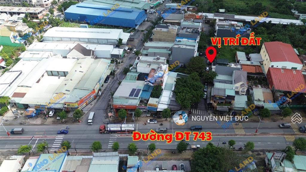 Bán gấp đất ngang 5m ngay sát đường đt743 đang mở rộng 20m ngã tư bình chuẩn cực kỳ đông đúc
