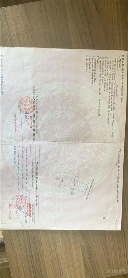 Bán đất mặt tiền đường triệu quang phục, vĩnh hoà, phường bắc nha trang