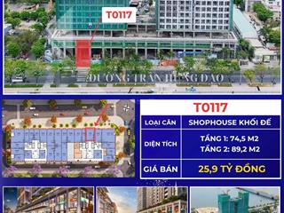 Bán shophouse khối đế  kề góc t0117 giá tốt tại sun ponte residence đà nẵng, 26 tỷ, 212m2