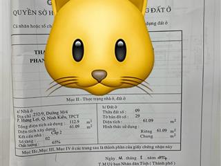 Ngân hàng thanh lý nhà đất giá tốt hẻm 482, đường 30/4, hưng lợi, ninh kiều, cần thơ