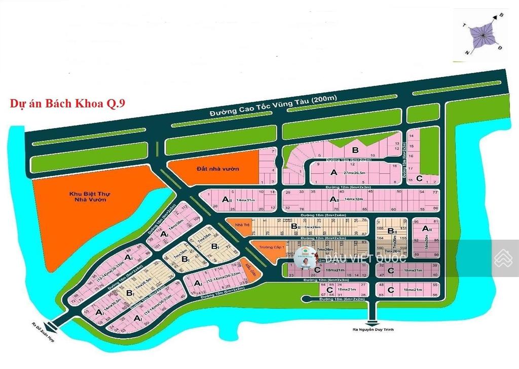 Bán các nền đất dự án đại học bách khoa, p. phú hữu, quận 9 (tp thủ đức),  0914 920 ***, da sổ đỏ