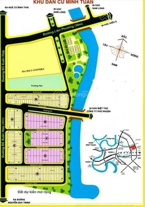 Bán đất nền dự án hoàng anh minh tuấn, quận 9, lô 90m2, sổ đỏ, mặt tiền đỗ xuân hợp