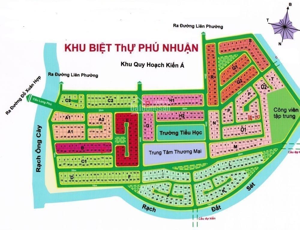 Bán lô biệt thự giá tốt dự án phú nhuận, quận 9, lô b, hướng đông nam, giá 83 tr/m2,  0914 920 ***