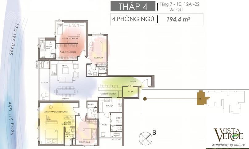 Căn hiếm! căn hộ 04 phòng ngủ toà lotus vista verde 214m2, view sông. giá 16 tỷ. 0931 356 ***
