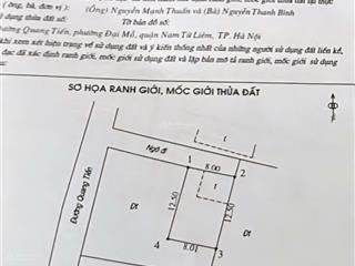 Tôi chính chủ cần bán mảnh đất mặt đường quang tiến  diện tích 130m  mặt tiền 8m  ô tô đỗ cửa