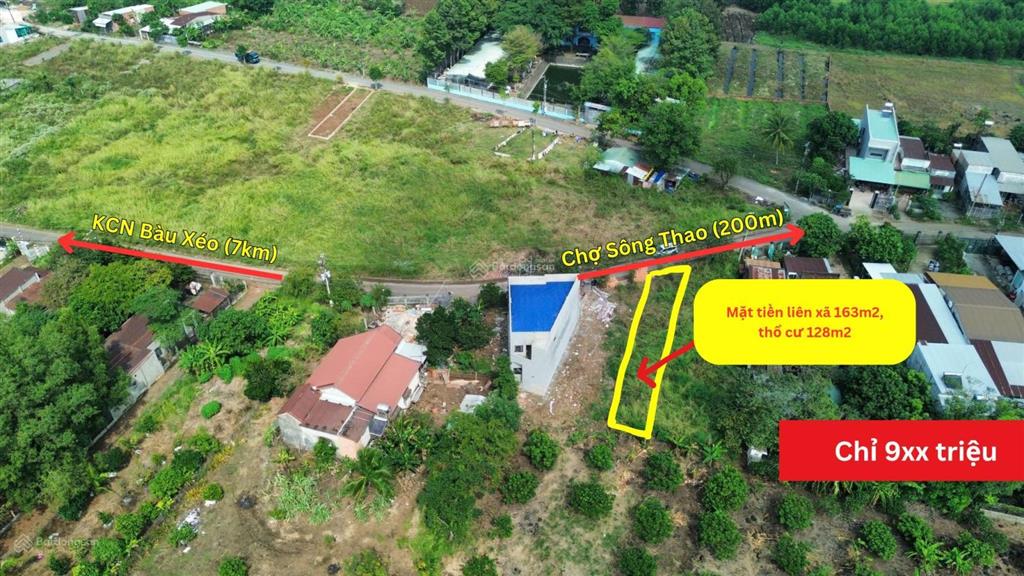 Bán đất ngay chợ sông thao, trảng bom, 164m2 mặt tiền kinh doanh liên xã, chỉ 890 triệu