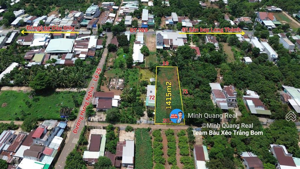 Siêu hiếm 1415m2 đất phân nền, nghỉ dưỡng xã lộ 25, ngay đt 769 đi sân bay long thành, chỉ 3tr/m2