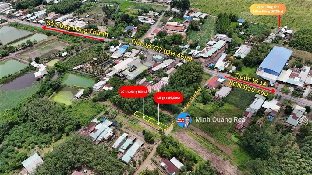 Chủ cần bán 2 lô thổ cư gần kcn bàu xéo, sát đt 777 và liền kề tổng kho 620ha, chỉ 6xx tr/nền