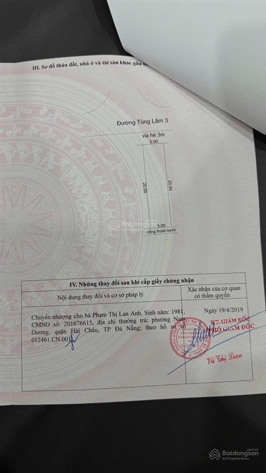 Cần bán gấp 1 lô đất đẹp đường tùng lâm 3, đối diện công viên