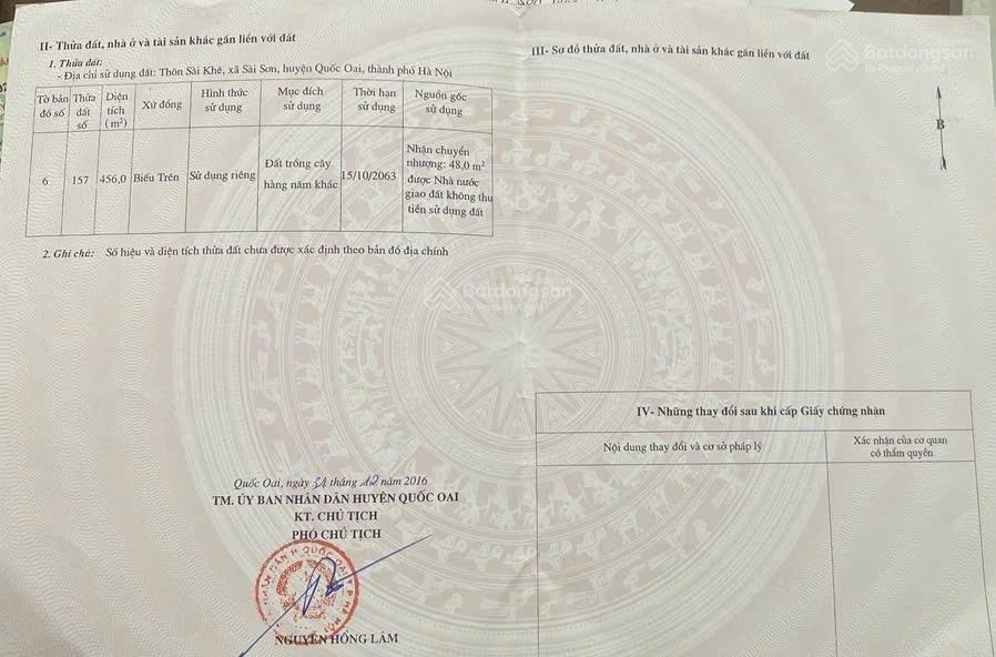 Chính chủ cần tiền bán 456m2 đất vườn  nghỉ dưỡng, giá thoả thuận.  0938 613 ***