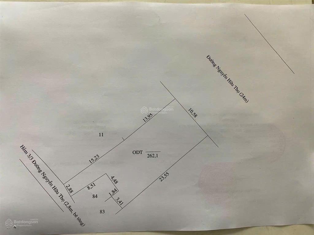 Bán đất thổ cư 10.58x29m mt đường nguyễn hữu thọ, tt bến lức, long an