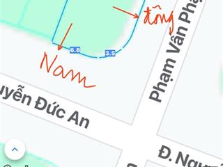 Bán nhanh lô góc 2 mặt tiền đường nguyễn đức an và phạm vấn