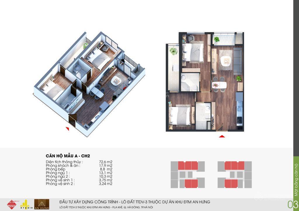 Cần bán căn 2pn 72m2 chung cư the charm an hưng view tiện ích nội khu. giá 6.2 tỷ