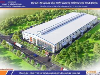 Cho thuê 15000m2 đất dựng 10000m2 kho, xưởng theo yêu cầu tại kcn đồng văn 1 duy tiên hà nam