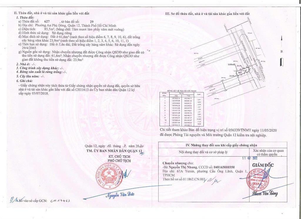 Cần tiền bán lô góc 2 mặt tiền đường võ thị liễu, p. an phú đông, hcm giá