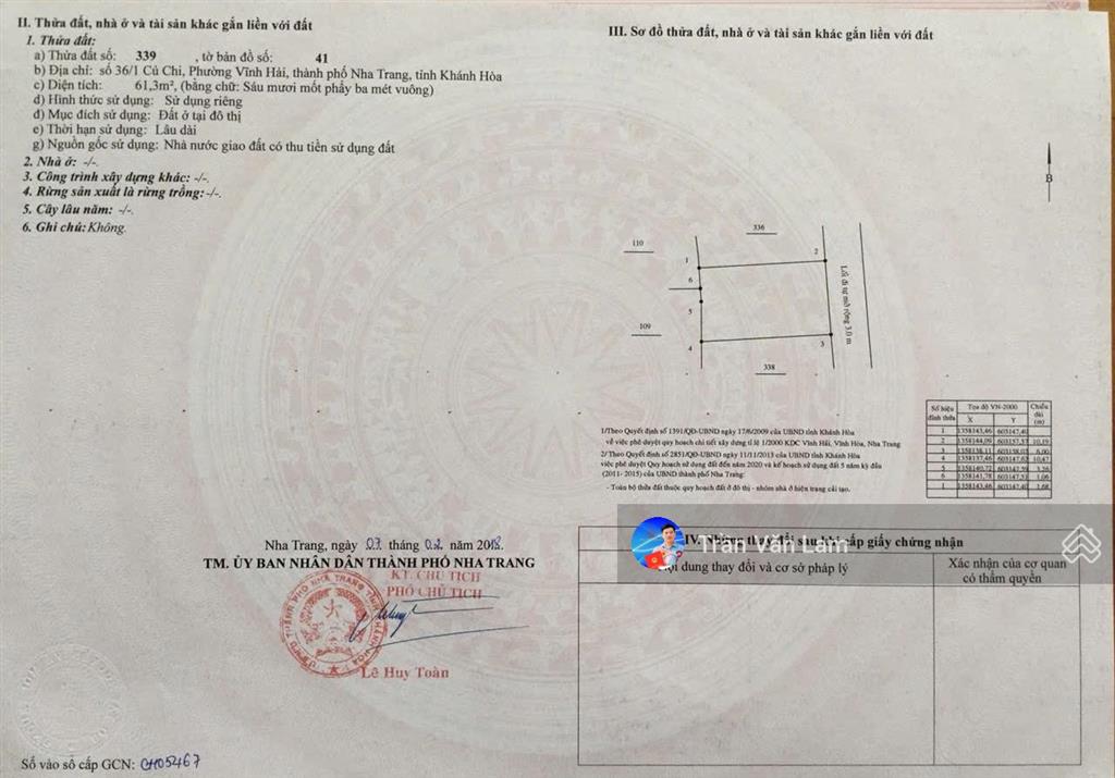 Chỉ 3,68 tỷ lô đất hướng đông, ngang 5,5m, cách biển hòn chồng 250m