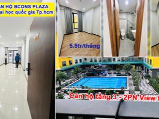 Cho thuê cc bcons plaza, 5,5 triệu, 51,3m2, hàng hiếm tại thống nhất, dĩ an, bình dương