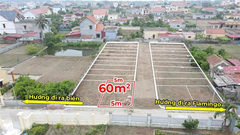 Bán lô góc thị trấn quất lâm, nằm gần biển và nhìn sang khu công nghiệp.bám đường chính giá trên tỷ