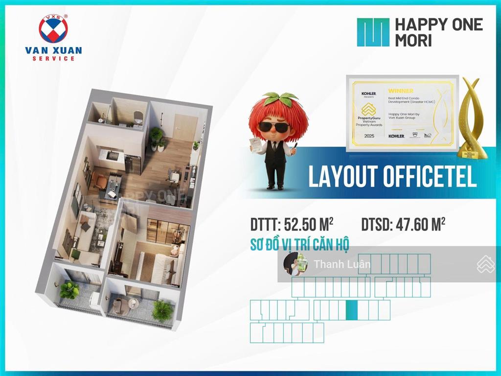 (ngoại giao) căn 1pn + hướng đông nam tầng 10 giá gốc cđt ưu đãi chiết khấu cao happy one mori