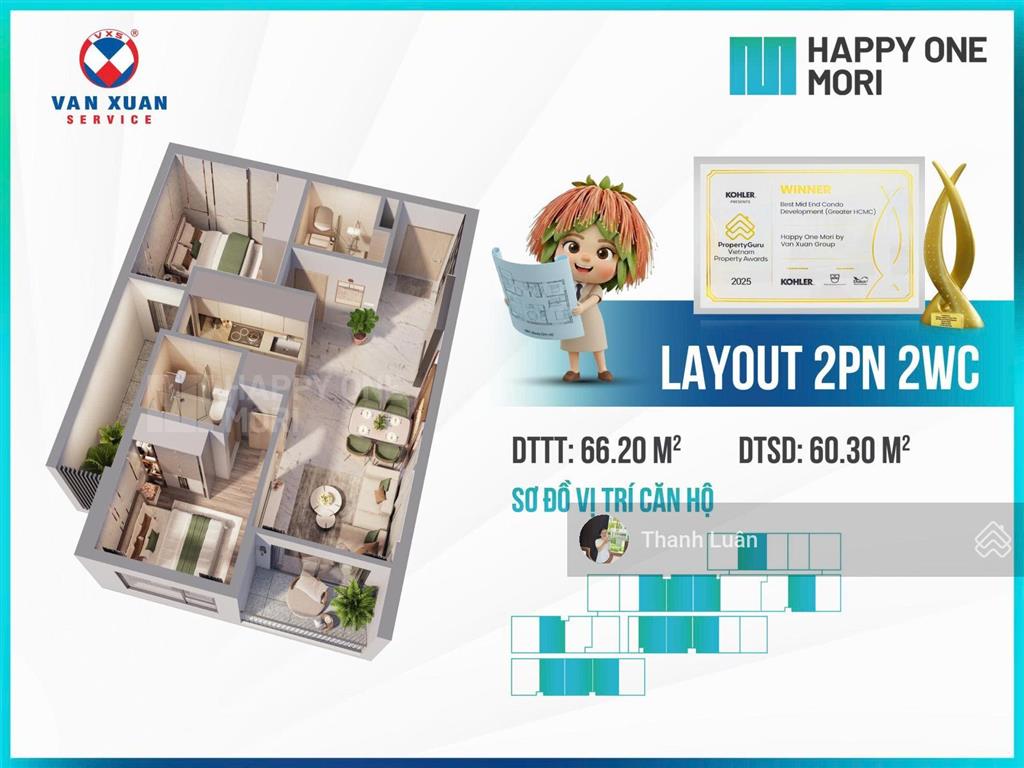 (ngoại giao) căn 1pn + hướng đông nam tầng 10 giá gốc cđt ưu đãi chiết khấu cao happy one mori