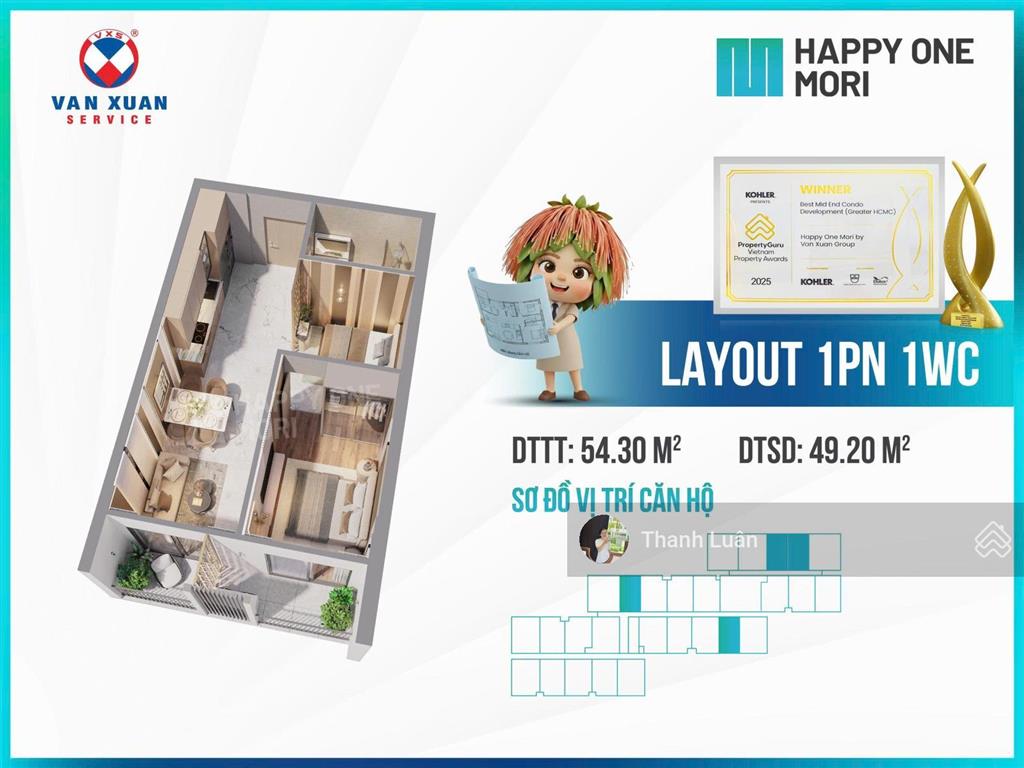 (ngoại giao) căn 1pn + hướng đông nam tầng 10 giá gốc cđt ưu đãi chiết khấu cao happy one mori