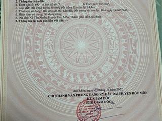 Bán đất mặt tiền ấp mới 1 tân xuân tố kí vào 200m giá 5ty5 bớt lộc