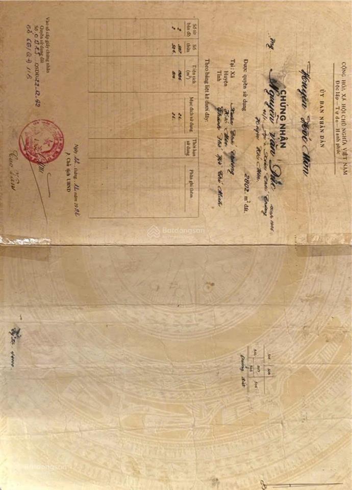 Bán 1,6 hecta đất ở xã xuân thới thượng, hóc môn, hồ chí minh giá 2,5tr/1m