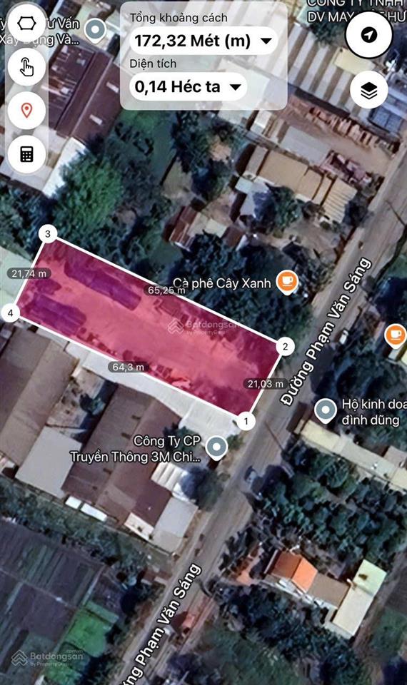 Bán đất 1432m2 mặt tiền phạm văn sáng, giá 20,5 tỷ