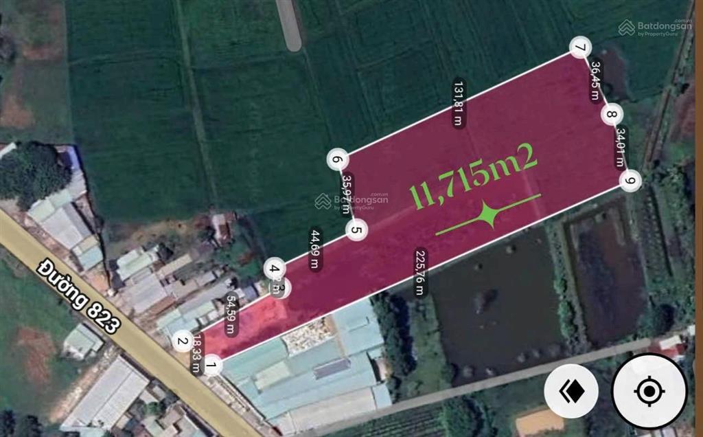 Bán gấp 11,715m2 giá 5tr/1m2 đất mặt tiền 823 đức hoà long an