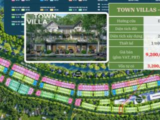 Chuyển nhượng town villas mùa xuân, căn đẹp 2 mặt tiền cạnh trường học, retreat center giá 9,2 tỷ