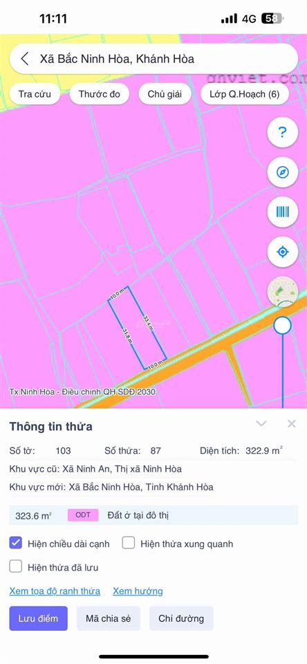 Bán lô đất thôn ngọc sơn, xã ninh an, ninh hoà, cạnh dt7 giá rẻ 323m2