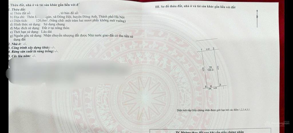 Bán đất giãn dân đông ngàn. ( gần vin cổ loa ) địa chỉ thôn đông ngàn, xã đông anh ( dt 120m )