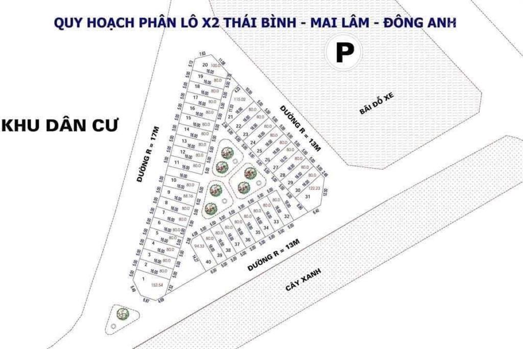Cần bán đất 2 mặt thoáng đất đấu giá x2 thái bình xã đông anh (xã mai lâm cũ) dt 80m2