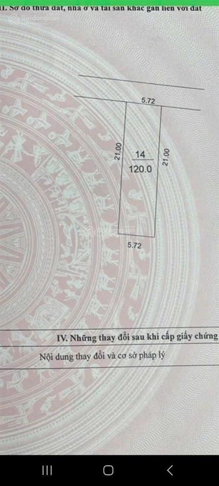 Bán đất giãn dân. lý nhân  xã đông anh (xã dục tú cũ) dt 120m2. vuông vắn. rộng 5.72m