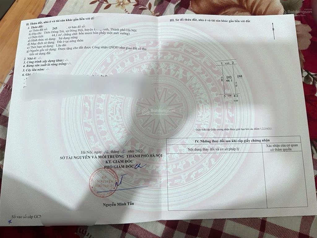 Bán mảnh đất cực hiếm tại đông trù  xã đông anh chỉ 5.1 tỷ khách đã sở hữu lô đất đẹp 44m2