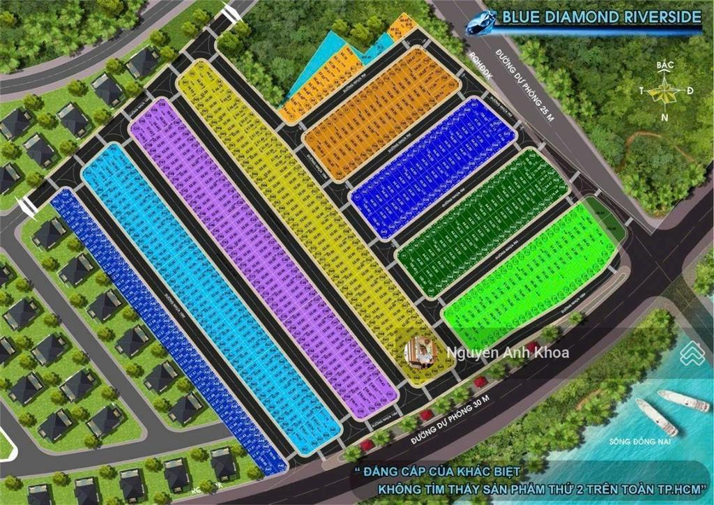 Lô góc giá tốt, tiềm năng sinh lời tốt! góc đầu dự án blue diamond, dt 99m2 ngang 7m (thổ cư)