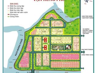 Hot,bán đất nền biệt thự dự án kdc vạn hưng phú dãy dt10x23 (230m2)giá 41tr/m2. 0936 660 ***