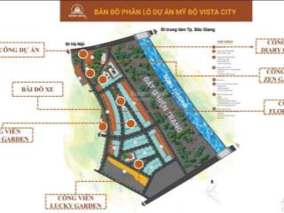 Bán lô đất nền dự án mỹ độ vista city bắc giang, lô áp góc 80m2  3 tỷ