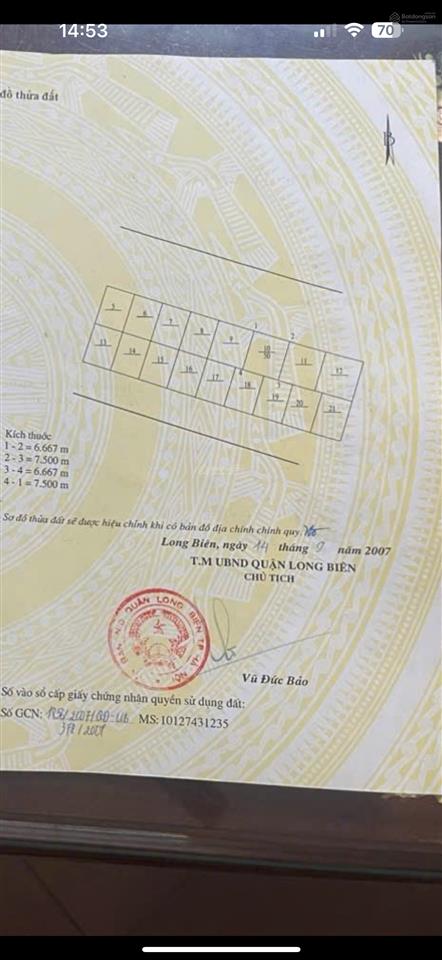 Bán lô đất vip tđc phố trạm mặt view vườn hoa phố trạm 50m2 mt=hậu= 6.6m giá 18 tỷ