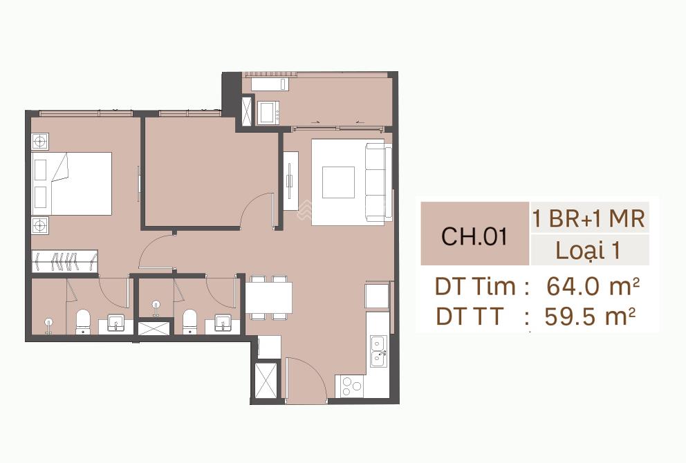 Masteri trinity square căn 2pn 2vs full đồ nhập đức.giá tiến độ chỉ 3,6 tỷ. e tùng vin