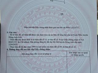 Bán đất tại xuân nộn, 5,4 tỷ, 86,4m2, sổ đỏ đầy đủ