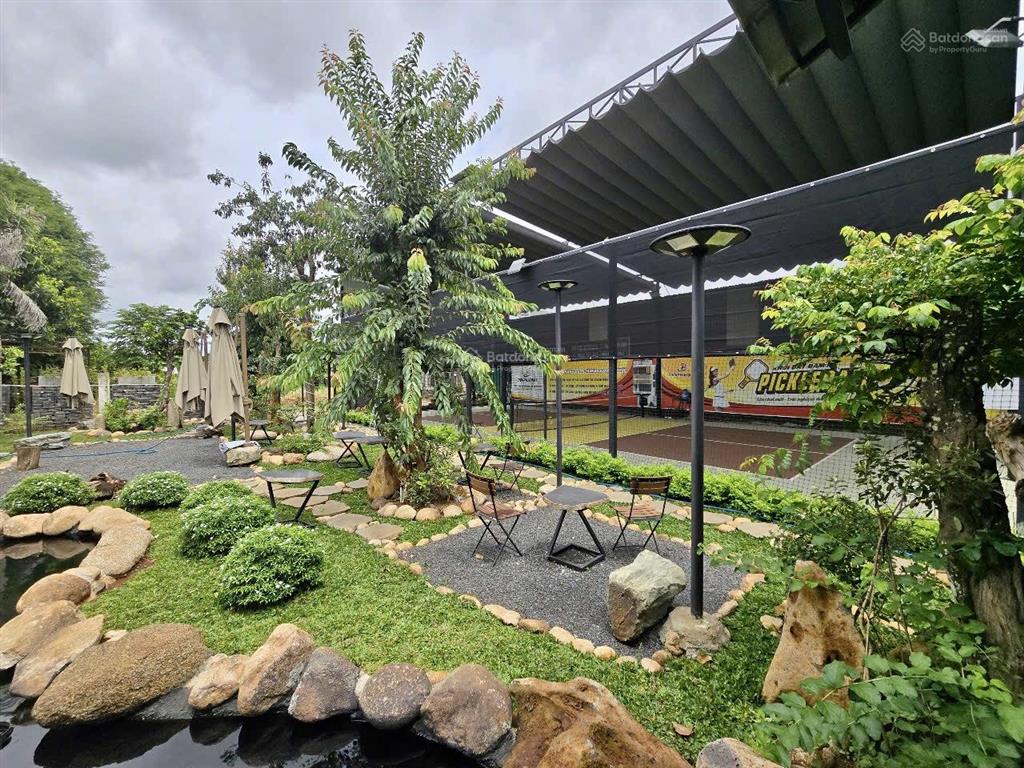 Cho thuê khu tổ hợp quán cà phê + sân pickleball + nhà vườn + hồ cá
