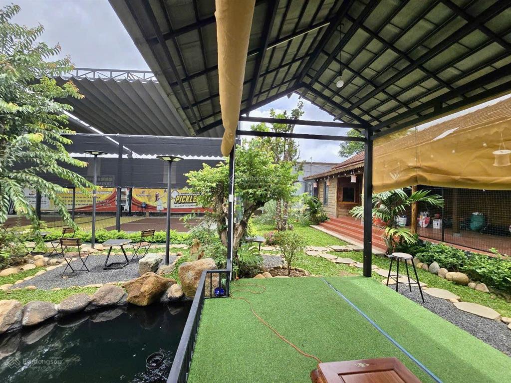 Cho thuê khu tổ hợp quán cà phê + sân pickleball + nhà vườn + hồ cá